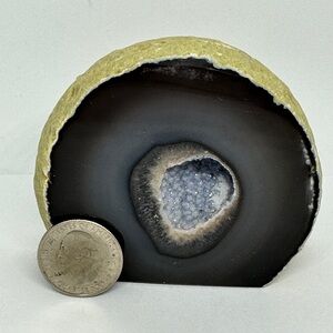 Natural Geode Bookend with Crystal Center